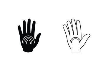 Rainbow Handprint Logo Design Black, White, Minimalist, Simple, Symbol, Hope, Positive, Graphic, Art