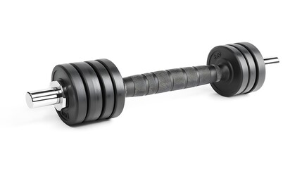 Fototapeta premium A black and silver dumbbell with a black handle