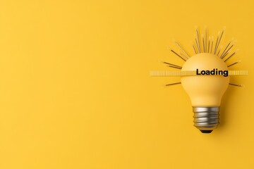 A light bulb is set against a bright yellow backdrop