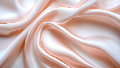 Obraz premium Closeup of rippled white satin fabric texture background.