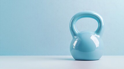 A blue kettle sits on a white table