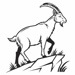 goat silhouette icon vector