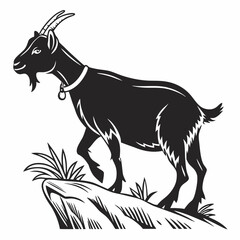 goat silhouette icon vector