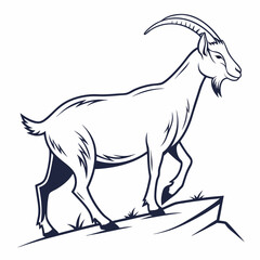 goat silhouette icon vector