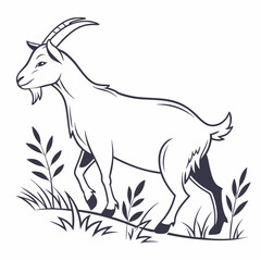 goat silhouette icon vector