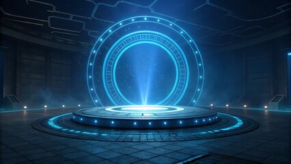 abstract blue background, technology 