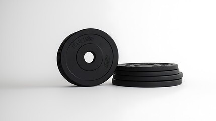 A stack of black weight plates