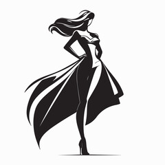 Superhero Business Woman Standing Boldly as a Symbol of Strength and Power image vector