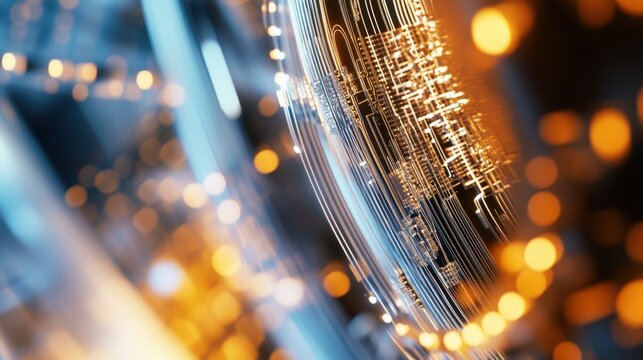 A quantum computer processing data in a high tech lab, glowing circuits and cooling systems visible, Futuristic style