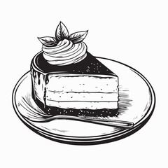 Whipped Cream Cake Vectors and Illustration isolated on white background.