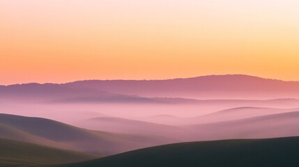 Sunrise over rolling hills nature landscape tranquil environment aerial view serene concept