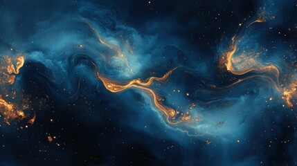 Celestial River: A Galaxy of Gold and Azure