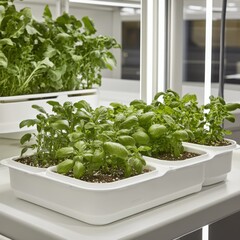 Botanical image of cultivated plants thriving in a greenhouse environment.