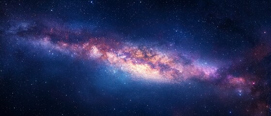 Fototapeta premium High-resolution Long Exposure Panorama of the Milky Way Galaxy with Stars and Space Dust - Ultra Wide Screen Wallpaper