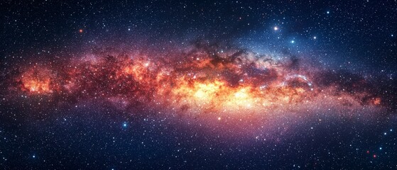 Fototapeta premium High-resolution Long Exposure Panorama of the Milky Way Galaxy with Stars and Space Dust - Ultra Wide Screen Wallpaper