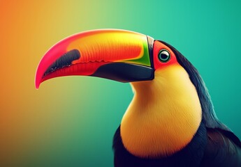 Fototapeta premium Vivid Imagery of a Tropical Toucan Bird