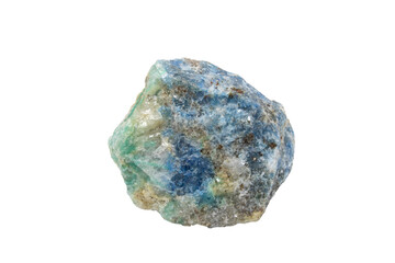 Close-up of Azurite mineral, isolated on white background
