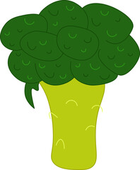 Fresh Vegetable broccoli isolated icon. broccoli for farm market, vegetarian salad recipe design. vector illustration in flat style