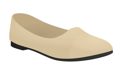 Brown flat heel shoe. vector illustration