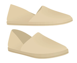 Brown loafer shoes. vector illustration