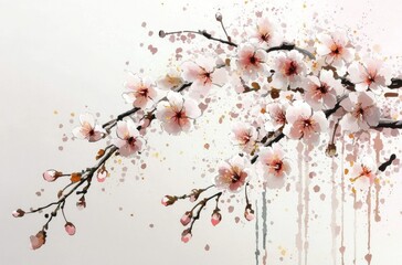 Naklejka premium Discover the delicate charm of sakura in full bloom this spring.