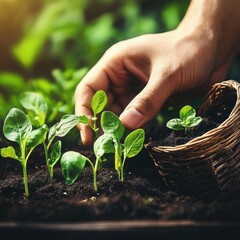 plant in hands