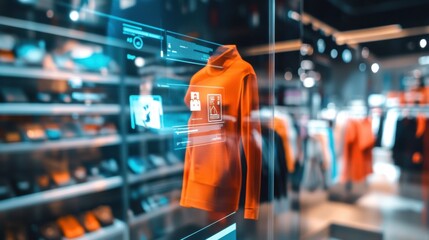 An AI driven e commerce recommendation engine suggesting products based on browsing behavior and preferences, Retail technology style, photo of