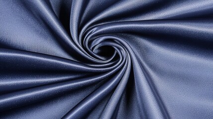 Fototapeta premium Glossy deep blue satin fabric close-up textural detail smooth finish textile photography elegance