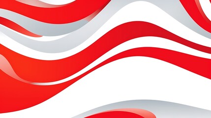 Fototapeta premium Abstract Red and White Wavy Design Background