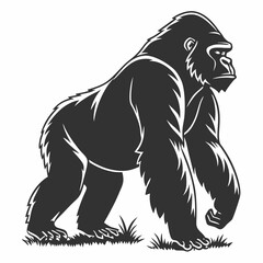 gorilla silhouette icon vector
