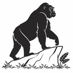 gorilla silhouette icon vector
