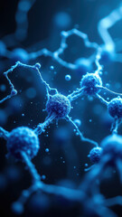 Magnesium Glycinate molecule with blue highlights against gray background.