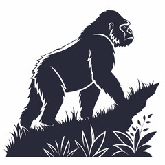 gorilla silhouette icon vector