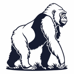 gorilla silhouette icon vector