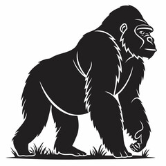 gorilla silhouette icon vector