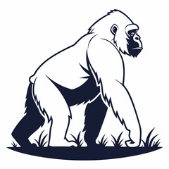 gorilla silhouette icon vector