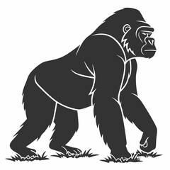 gorilla silhouette icon vector