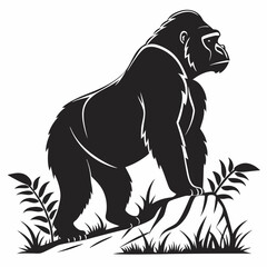 gorilla silhouette icon vector © MK