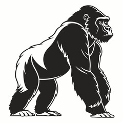 gorilla silhouette icon vector