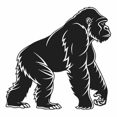 gorilla silhouette icon vector