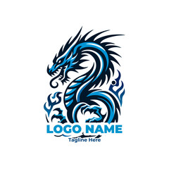 Stunning artistic dragon vector with intricate tribal patterns and strong visual elements ideal for fantasy graphics tattoo inspirations mystical illustrations branding and digital high-quality resour