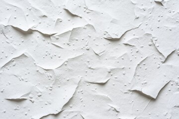 Textured white surface features layered paper-like elements crea