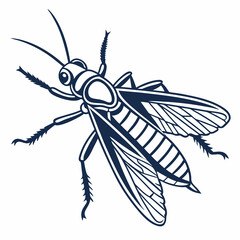 Grasshopper silhouette icon vector