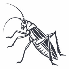 Grasshopper silhouette icon vector