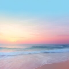 Obraz premium Serene Pastel Sunrise Over Tranquil Ocean Waves
