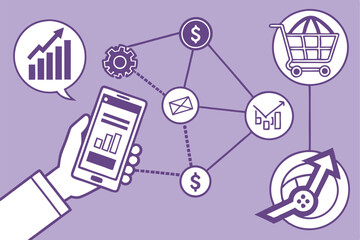 90 Digital marketing, social media influencer, smartphone app, virtual communication, business growth, online engagement, mobile technology, financial success, data analytics, global connectivity, e-c