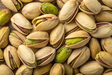 Pistachios in Their Shells Display Rich Colors and Textures Generative AI