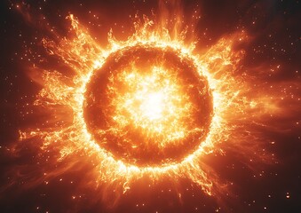 Fototapeta premium Fiery Cosmic Sphere Explosion.