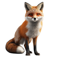 Obraz premium Alert Red Fox Sitting with Bushy Tail