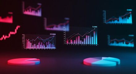Analyzing Business Data with Charts and Graphs Concept